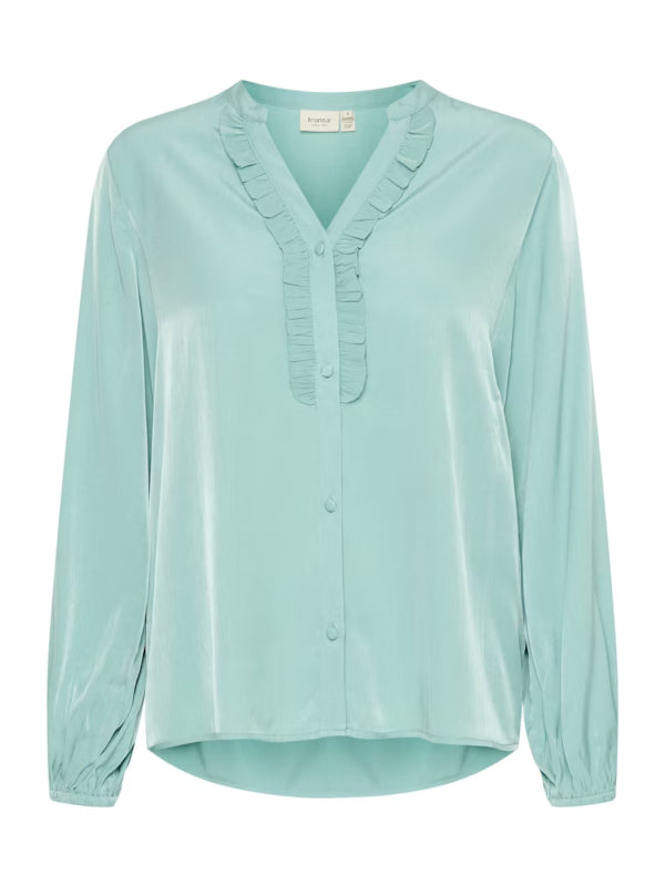 Γυναικείο Πουκάμισο Μακρυμάνικο Με Βολάν