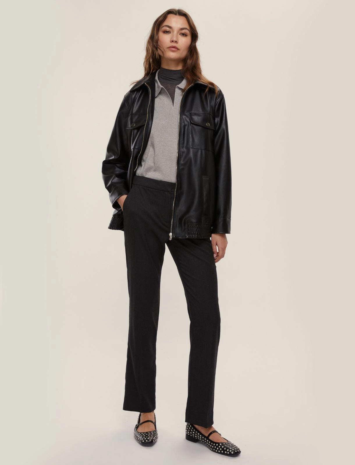 Γυναικείo μπουφάν από ζέρσεϊ - ΜΑΥΡΟ