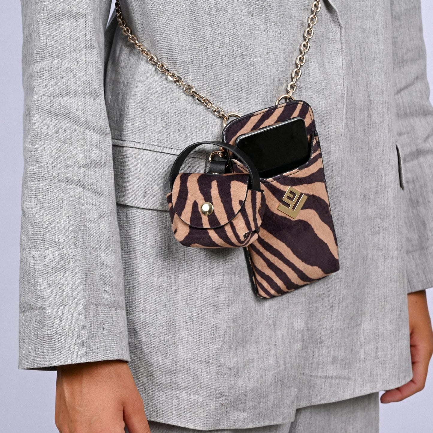 Mini bag – μπρελόκ Julia Feral |Zebra