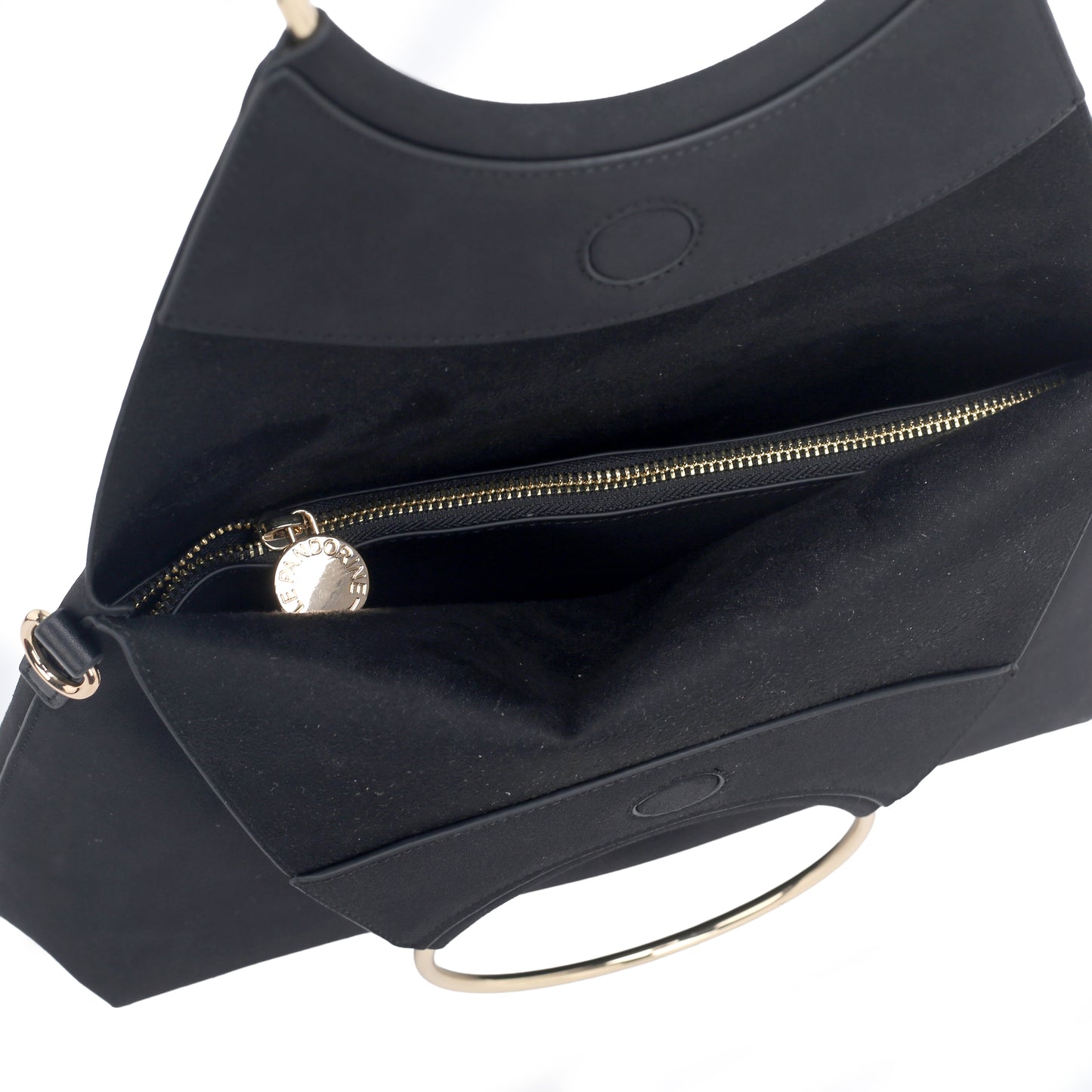 Γυναικεία τσάντα ώμου Rachel σουέτ μαύρο