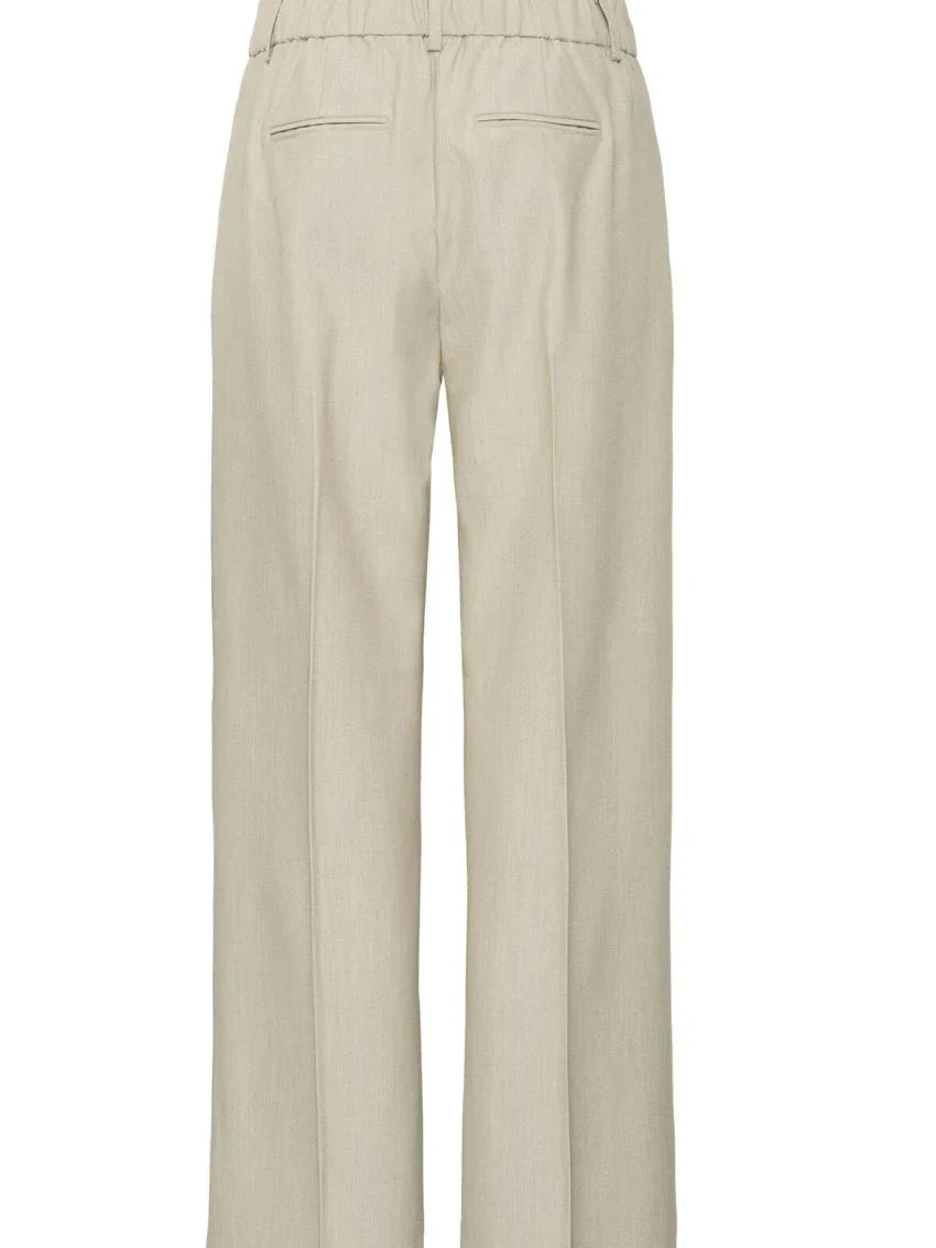 Γυναικείο παντελόνι κουστουμιού cropped εκρού