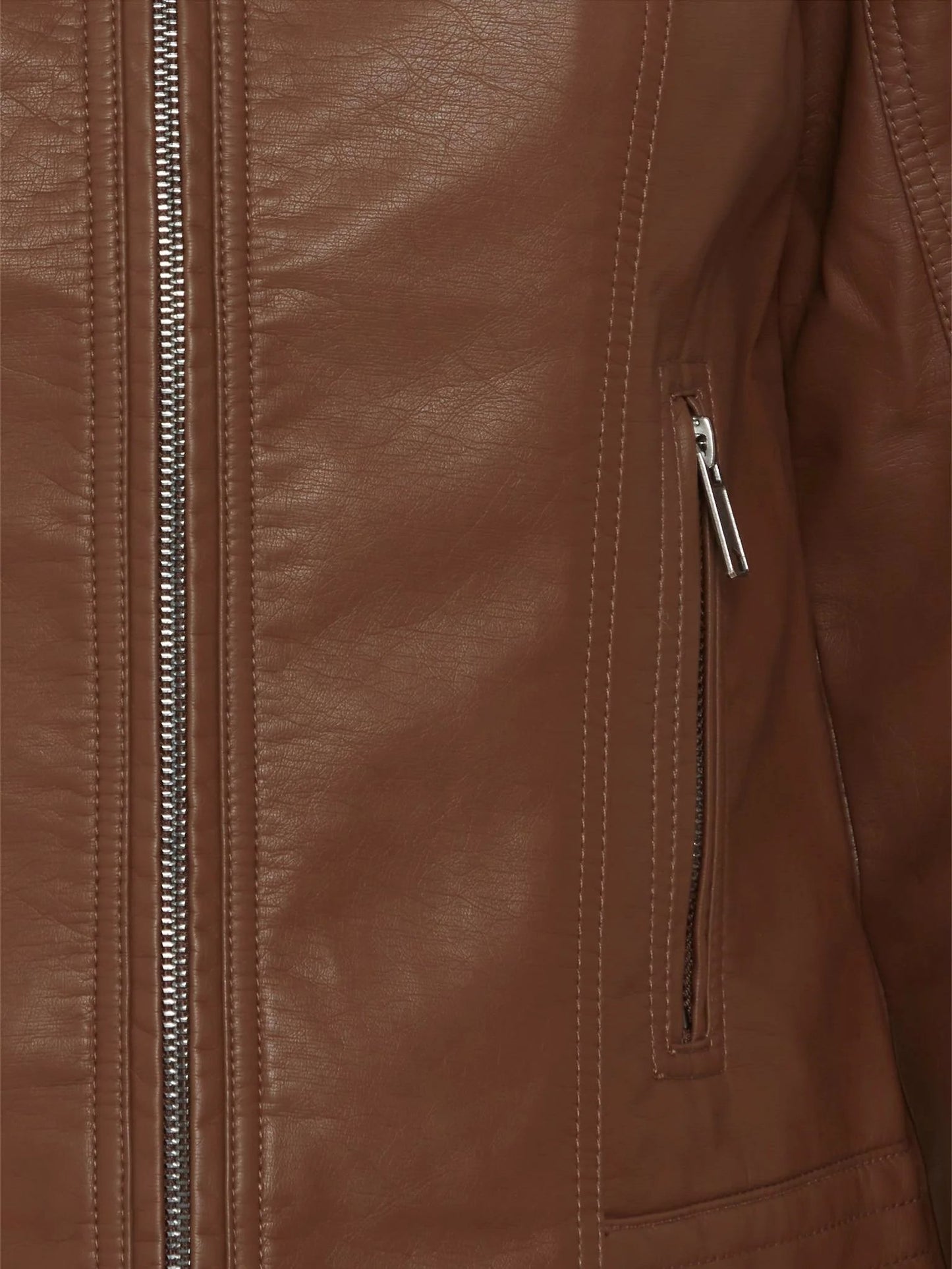 Γυναικείo μπουφάν δερματίνη eco leather Kαφέ