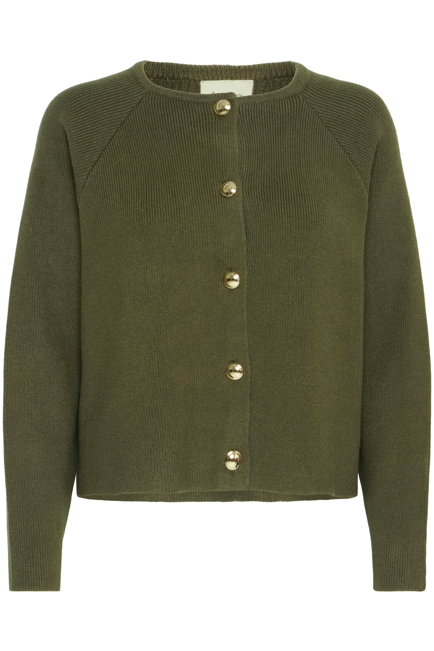 Γυναικεία πλεκτή ζακέτα- Λαδί