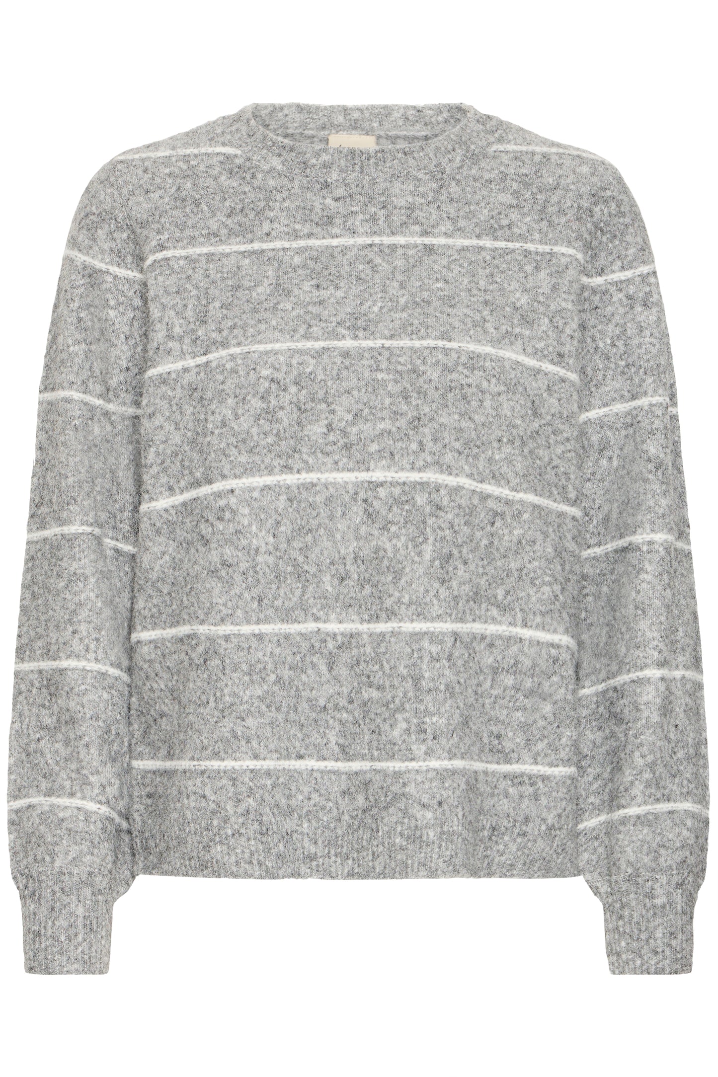 Γυναικείο πουλόβερ ριγέ-Γκρί