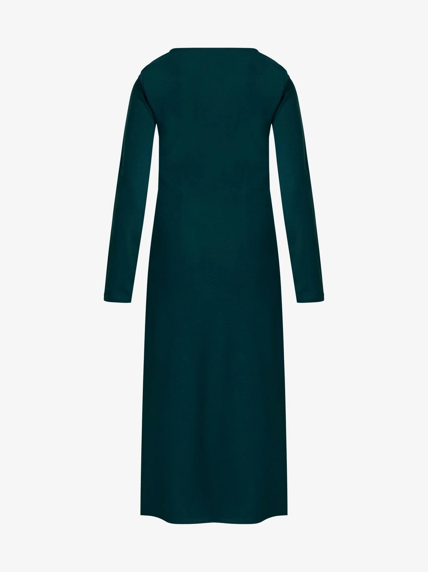 Γυναικείo Μακρυμάνικο φόρεμα με κόμπους στη μέση Σκούρο πράσινο