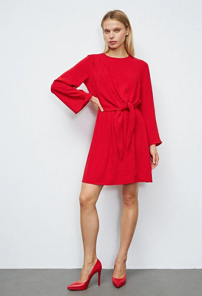 Γυναικείο φόρεμα με στρογγυλή λαιμόκοψη Κόκκινο