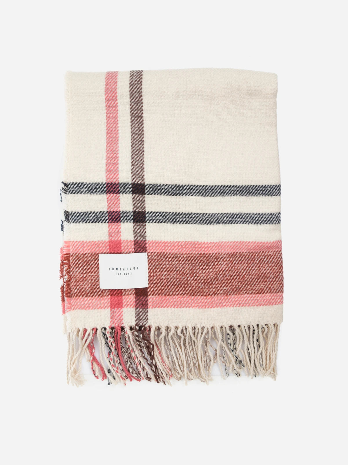 Γυναικείο Κασκόλ TOM TAILOR με κρόσσια καρό σχέδιο