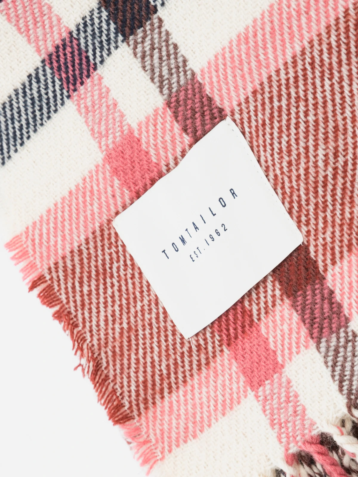 Γυναικείο Κασκόλ TOM TAILOR με κρόσσια καρό σχέδιο