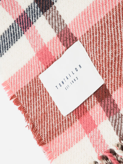 Γυναικείο Κασκόλ TOM TAILOR με κρόσσια καρό σχέδιο