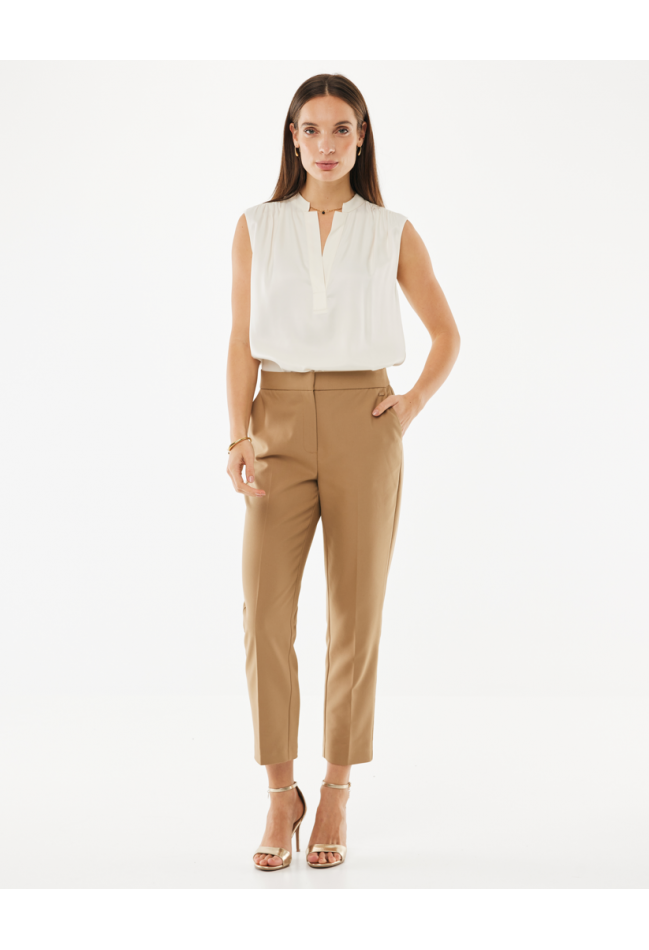 Γυναικείο παντελόνι αστραγάλου μπεζ