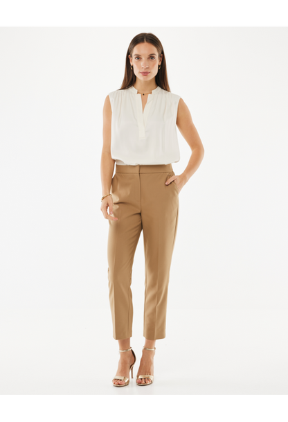 Γυναικείο παντελόνι αστραγάλου μπεζ