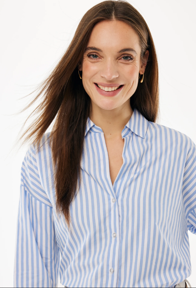 Γυναικείο Striped Poplin Blouse Bright Blue