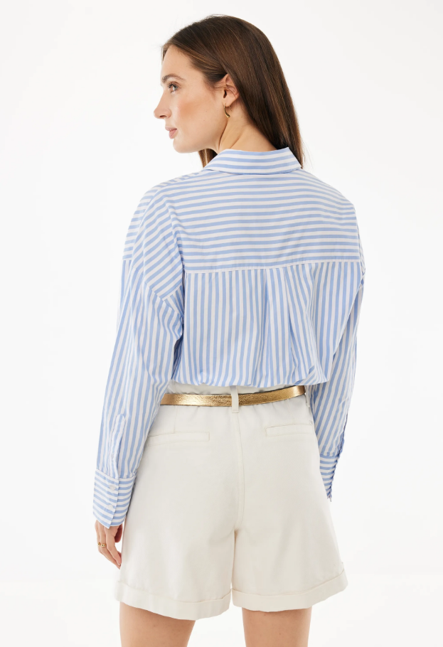 Γυναικείο Striped Poplin Blouse Bright Blue