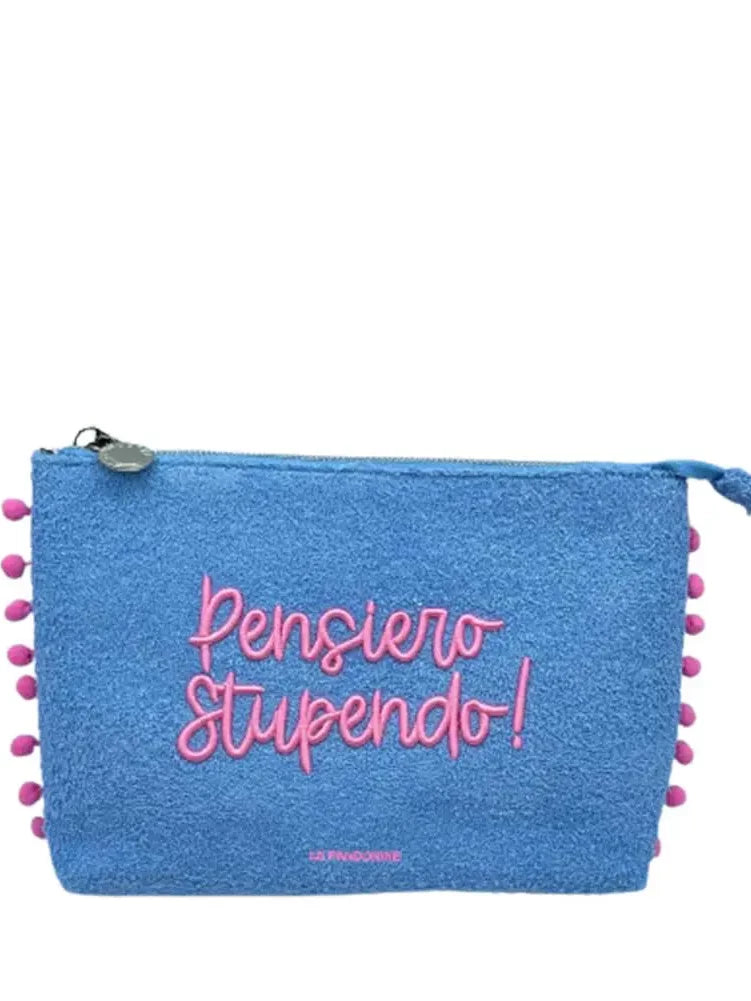 Γυναικείο clutch bag Rio Sponge, με γραφή και λογότυπο