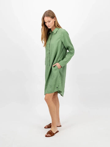 Γυναικείο λινό αέρινο φόρεμα Πρασινο