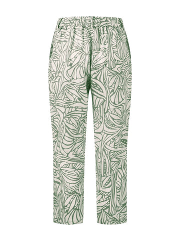 Γυναικείο λινό παντελόνι Πρασινο