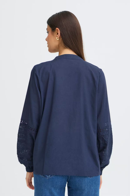 Γυναικεία Μπλούζα με κουμπιά  Navy Blue