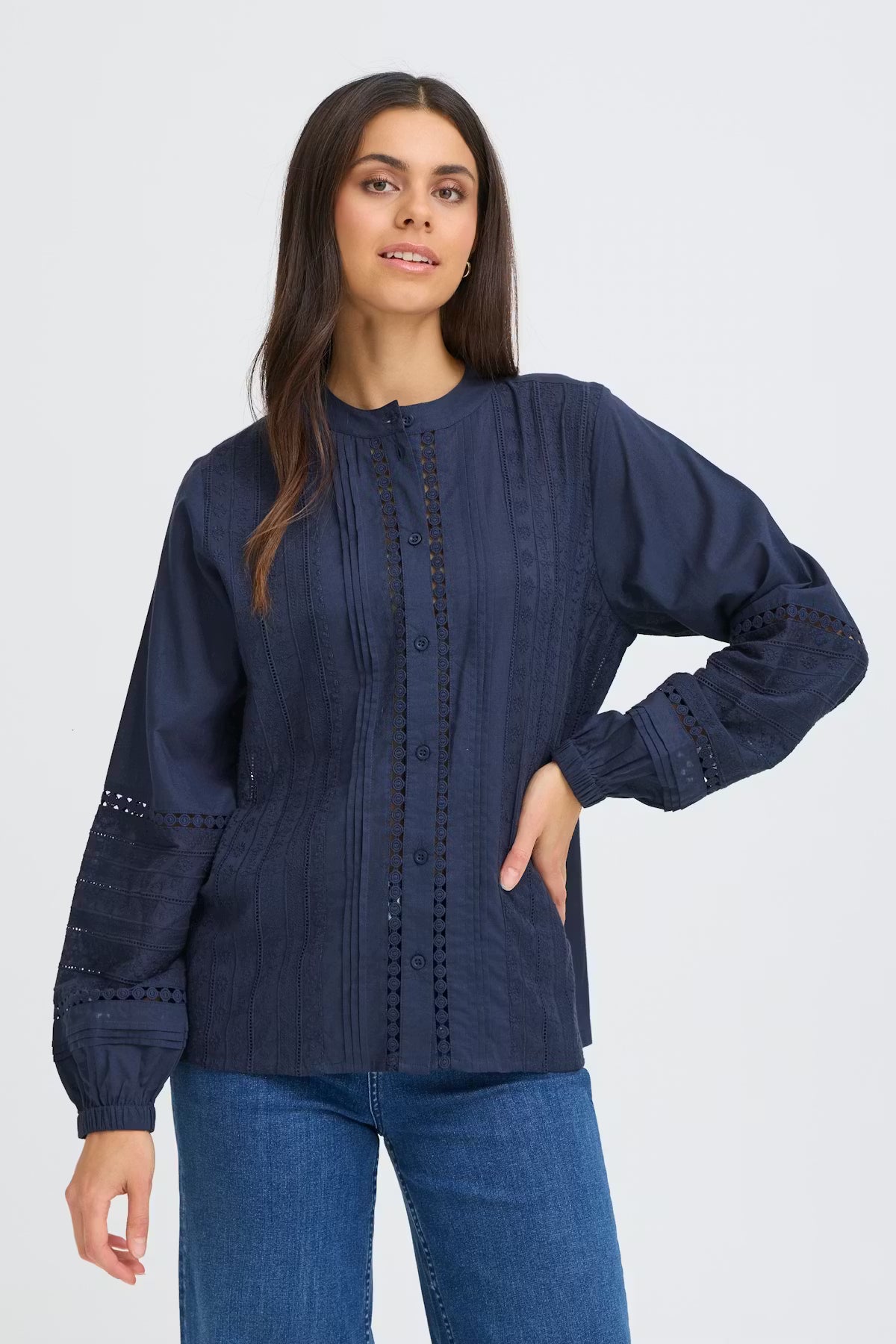 Γυναικεία Μπλούζα με κουμπιά  Navy Blue