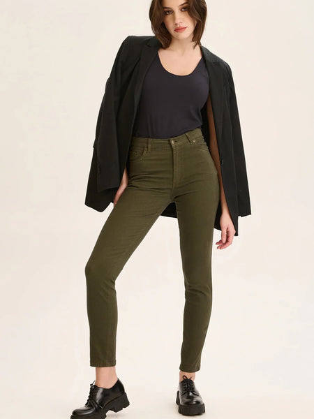 Γυναικείο Παντελόνι 5τσεπο αστραγάλου Gloria jeans Λαδί