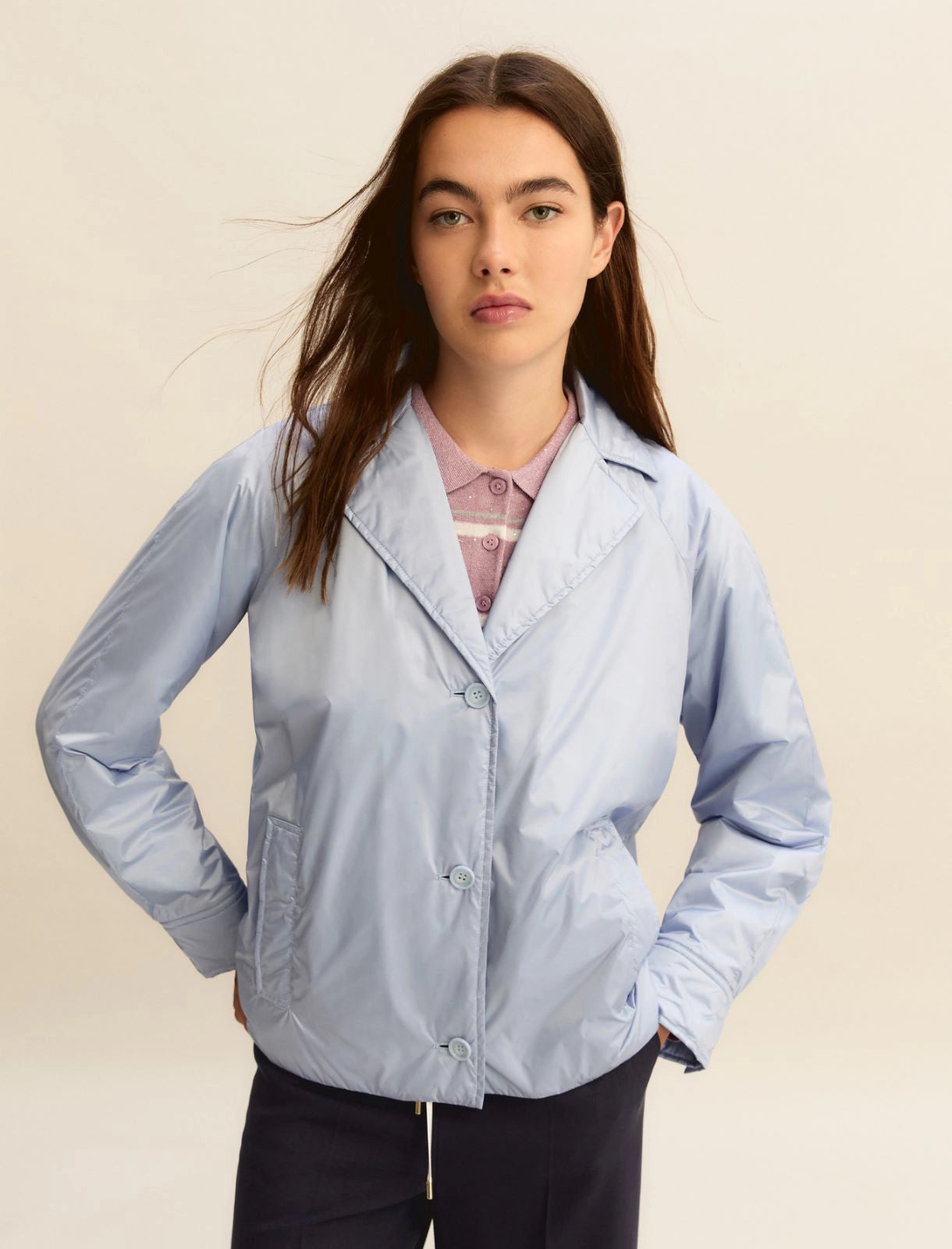 Γυναικείo Κοντό αδιάβροχο - DUST BLUE EMMPALAZZI