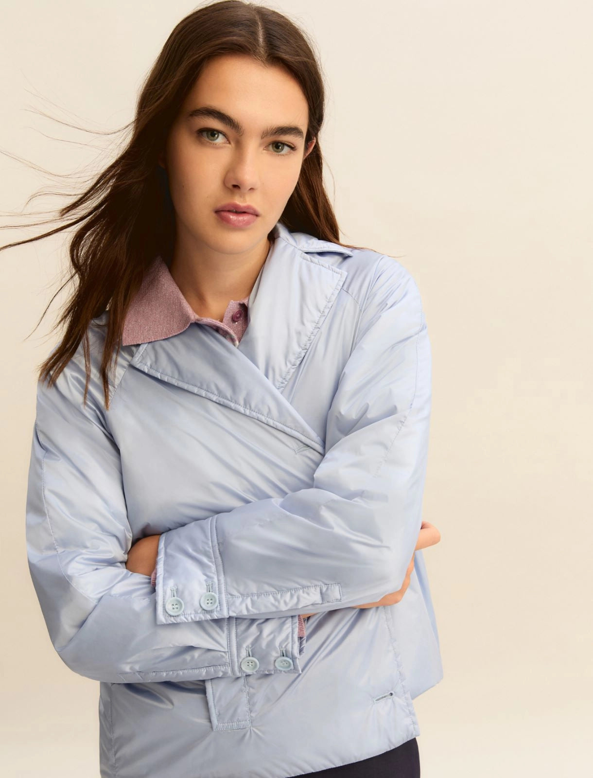 Γυναικείo Κοντό αδιάβροχο - DUST BLUE EMMPALAZZI