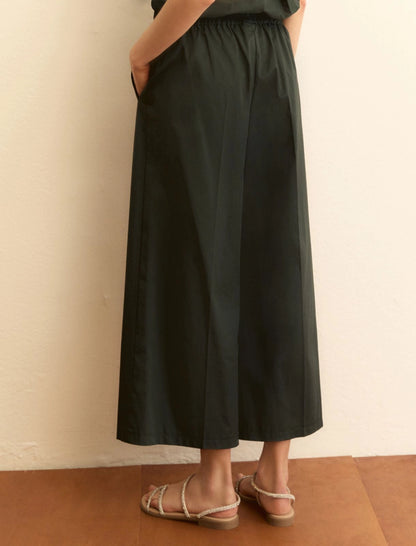 Γυναικείο Παντελόνι γκαμπαρντίνας σε ίσια γραμμή - ΣΚΟΥΡΟ ΠΡΑΣΙΝΟ