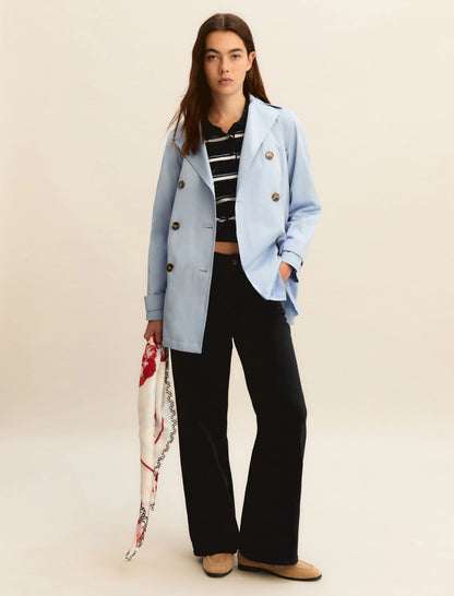 Γυναικείο παντελόνι γκαμπαρντίνας με 5 τσέπες σε ίσια γραμμή EMMHOBBY NAVY