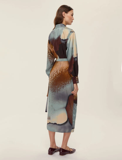 Γυναικείo Φόρεμα twill-ΣΚΟΥΡΟ ΜΠΛΕ