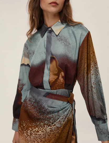 Γυναικείo Φόρεμα twill-ΣΚΟΥΡΟ ΜΠΛΕ