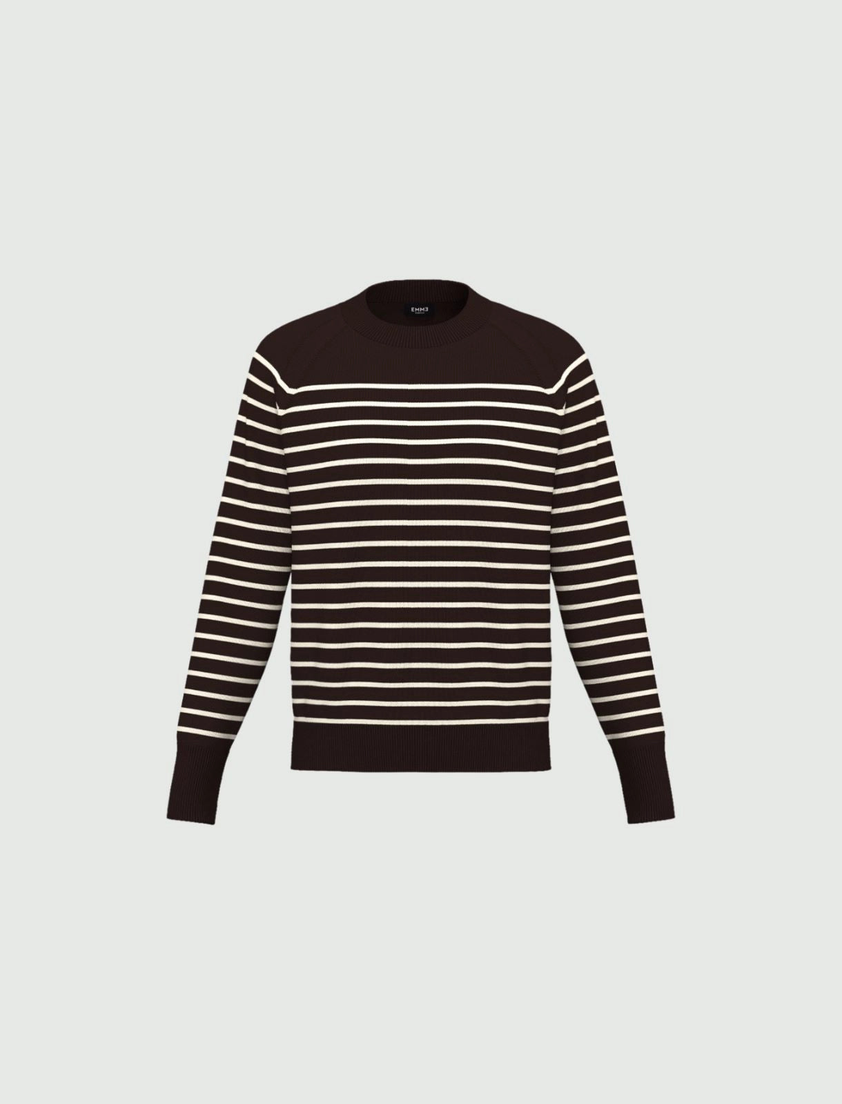 Γυναικείo Πουλόβερ με στρογγυλή λαιμόκοψη - ΣΚΟΥΡΟ ΚΑΦΕ