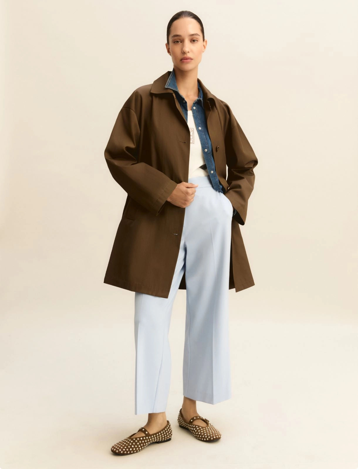 Cropped jersey trousers 𝑷𝒖𝒏𝒕𝒐 𝑴𝒊𝒍𝒂𝒏𝒐 - LIGHT BLUE