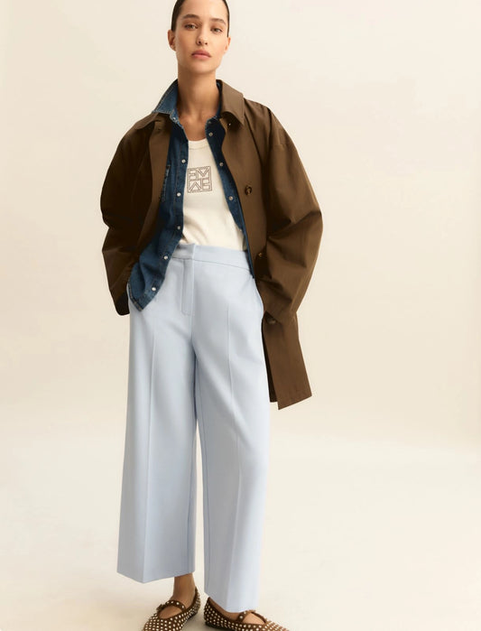 Cropped jersey trousers 𝑷𝒖𝒏𝒕𝒐 𝑴𝒊𝒍𝒂𝒏𝒐 - LIGHT BLUE