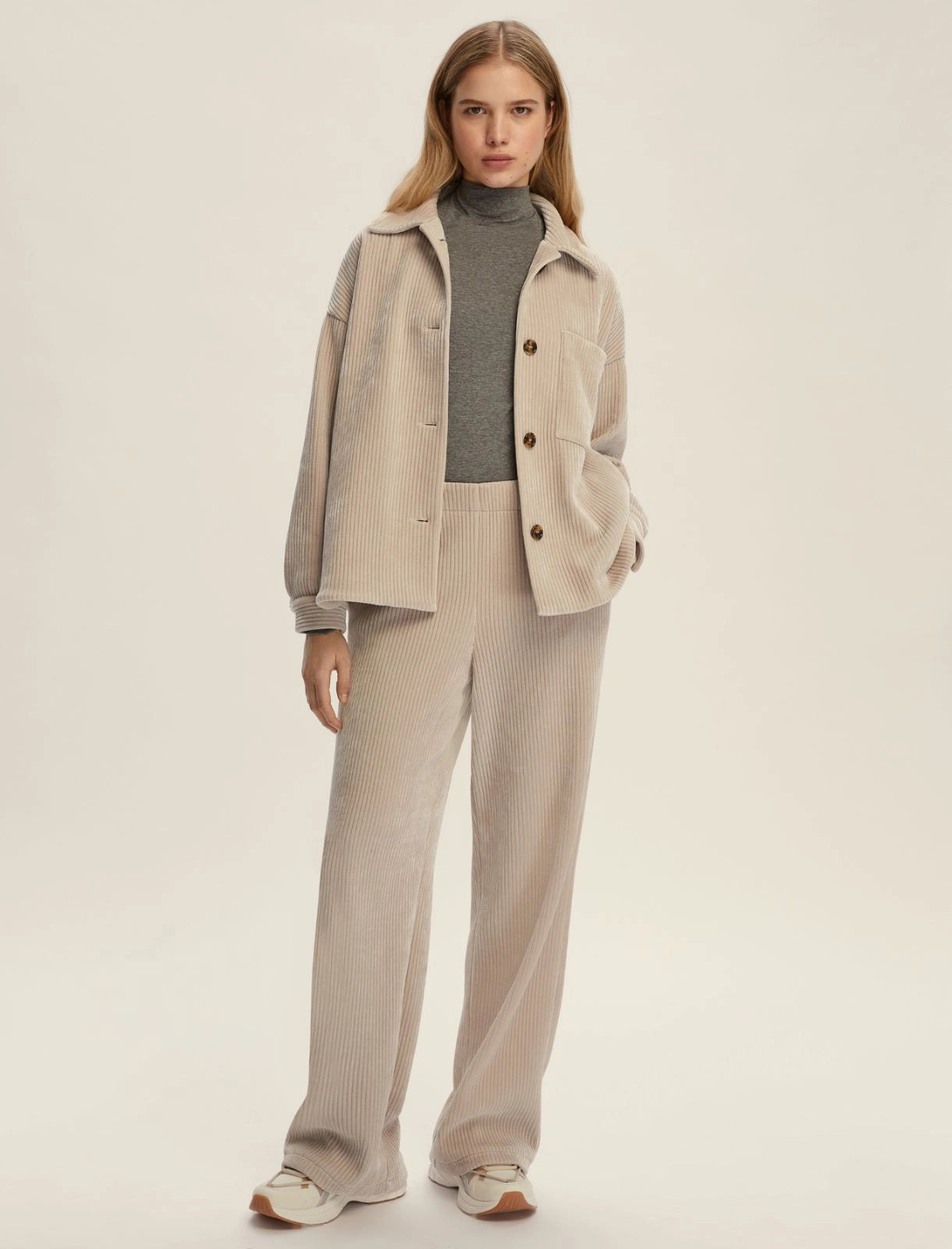 Γυναικείo Παντελόνι κοτλέ - ΕΚΡΟΥ