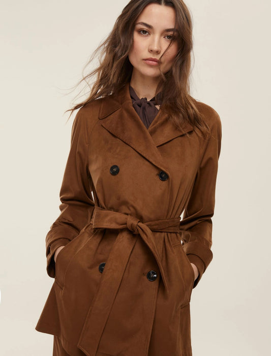 Γυναικείo Jersey trench coat - CHOCOLATE
