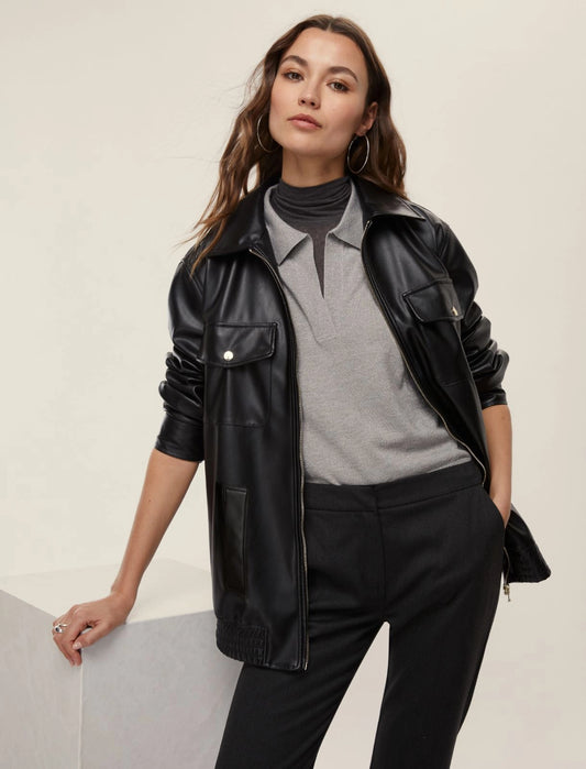 Γυναικείo μπουφάν από ζέρσεϊ  - ΜΑΥΡΟ