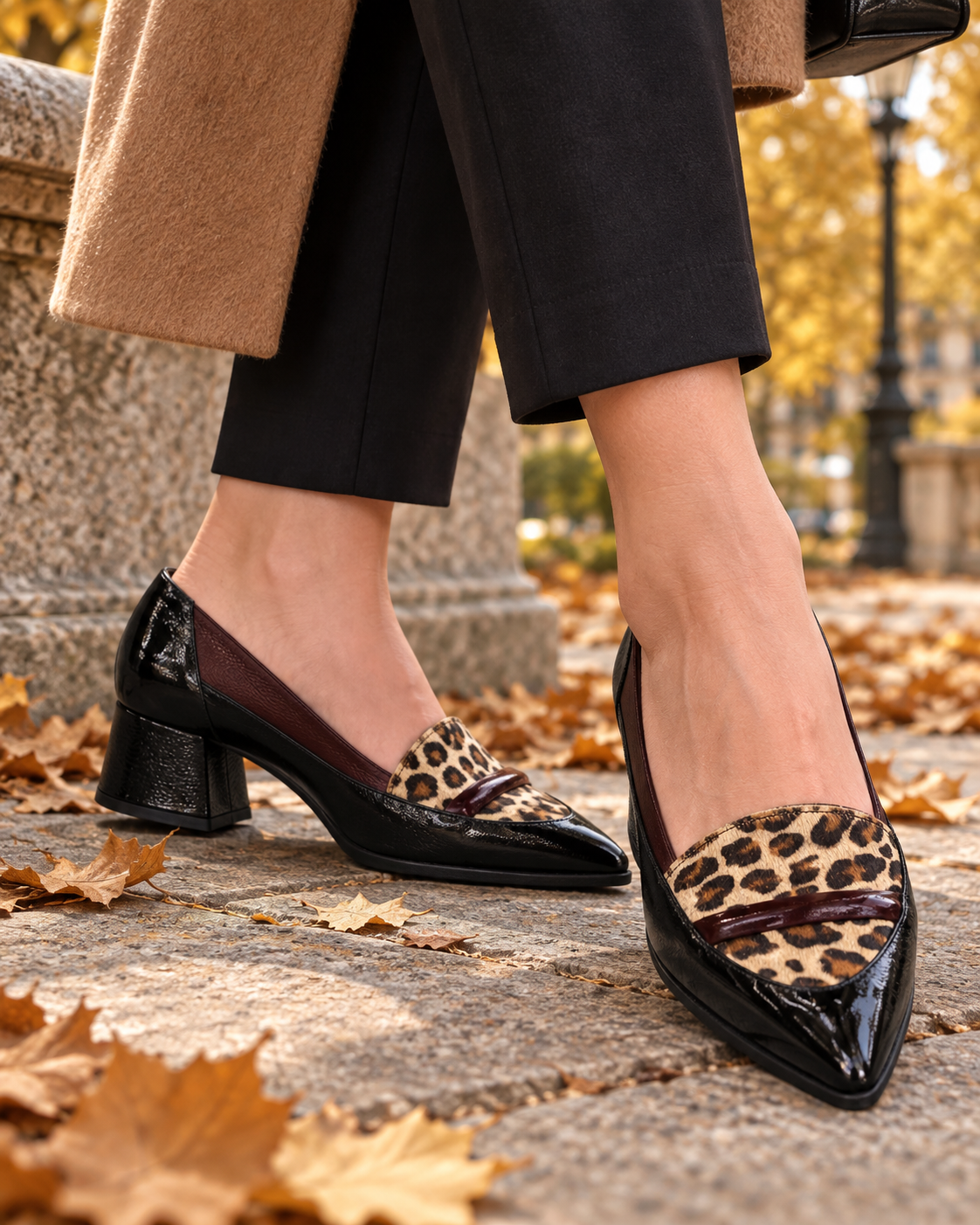 Γυναικεία δερμάτινα μοκασίνια animal print