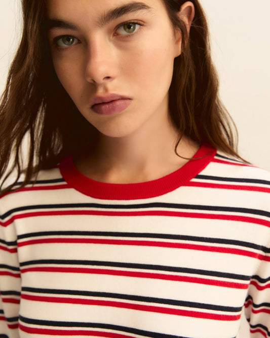 Γυναικείo Κόκκινο ριγέ πουλόβερ Emme Marella-EMMBOCALE-ΝΕΑ ΠΑΡΑΛΑΒΗ 10/4