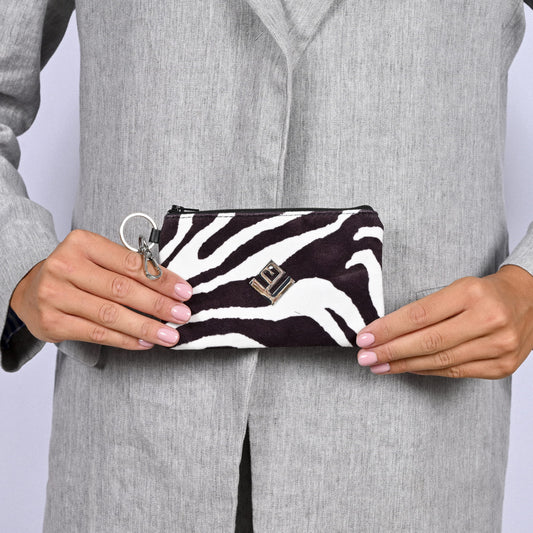 Γυναικείo Breloque Purse Feral || Zebra BW