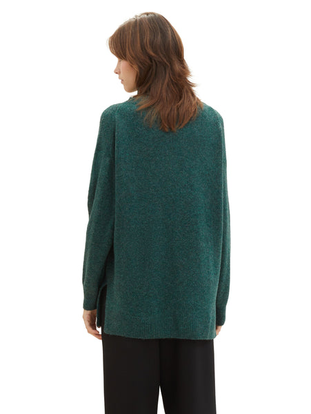 Γυναικείο πλεκτό πουλόβερ πράσινο