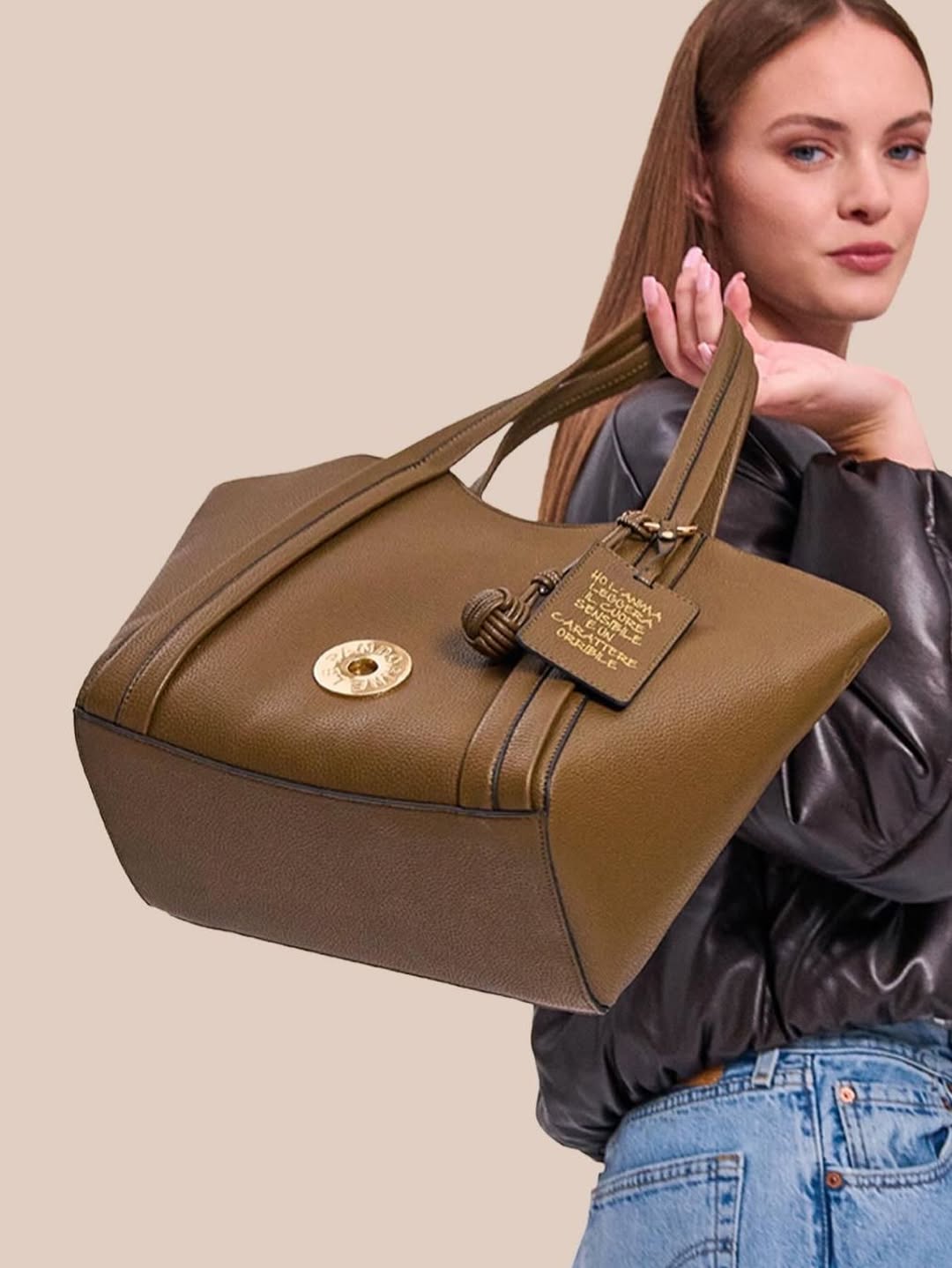 Γυναικεία τσάντα vicky shopping bag Λαδι