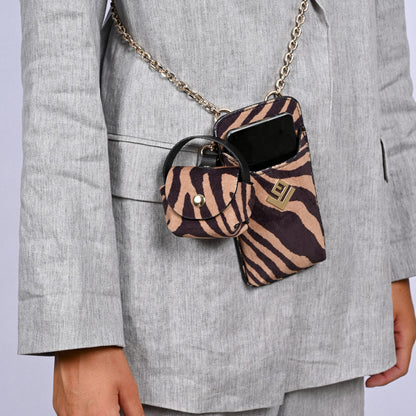 Mini bag – μπρελόκ Julia Feral |Zebra