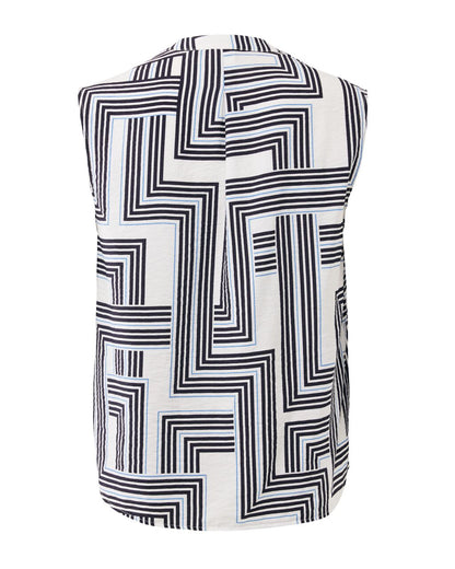 Γυναικείο τοπ με γεωμετρικό σχέδιο
