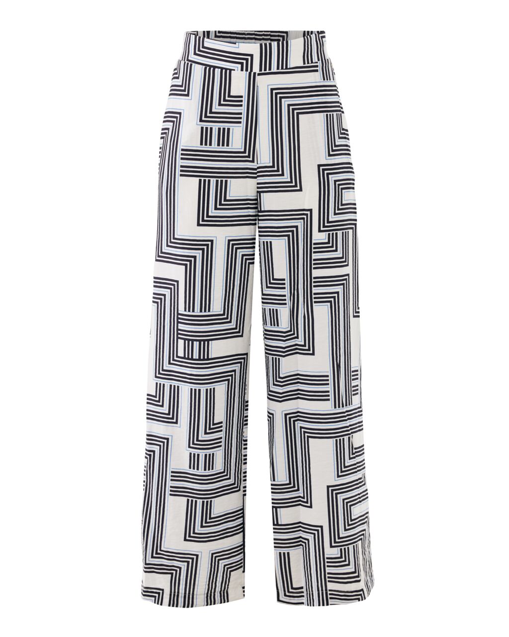 Γυναικείο μαύρο παντελόνι με γεωμετρικό σχέδιο