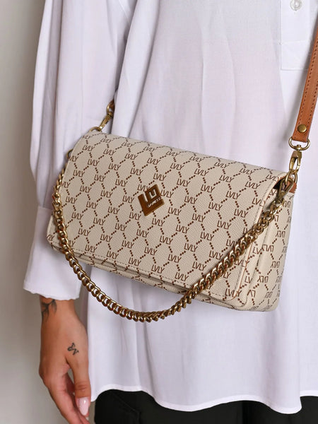 Zoe Midi Mosaic Bag | Beige