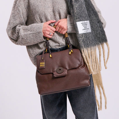 Γυναικεία Τσάντα ώμου Le Pandorine Alex -Καφέ