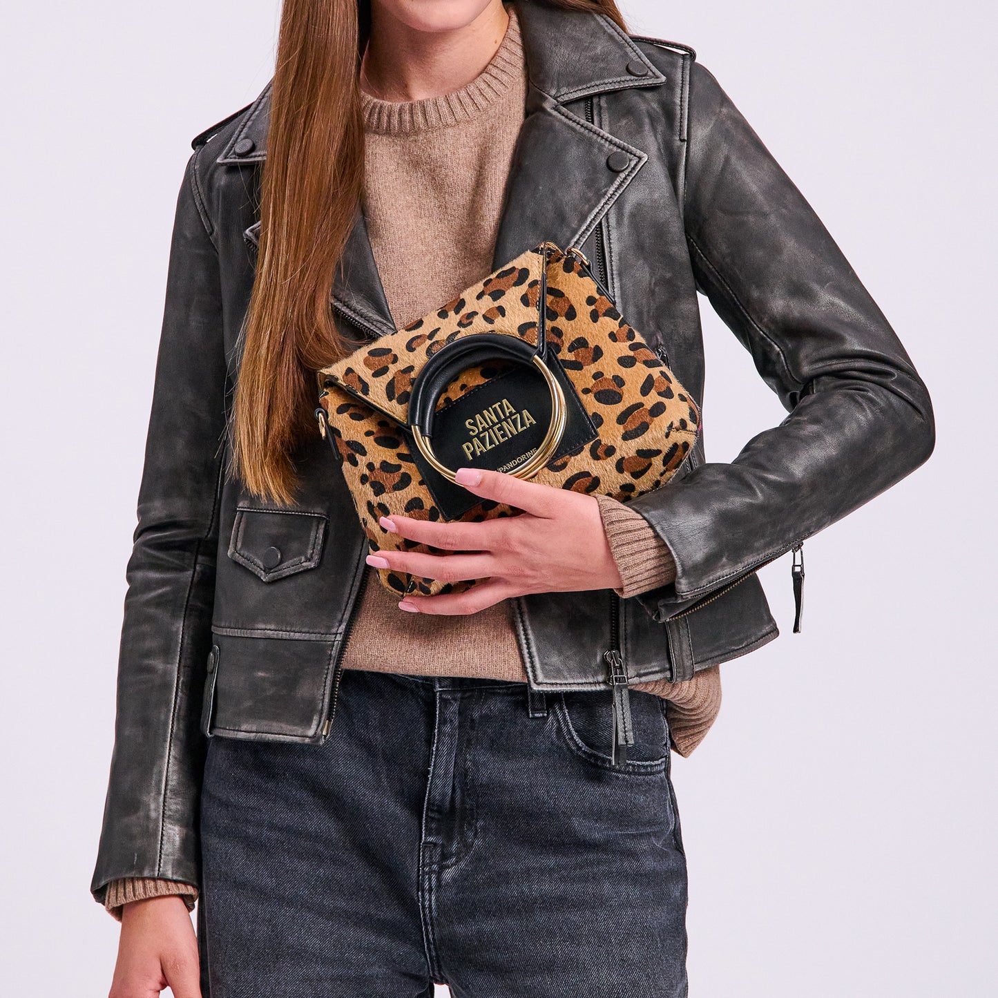 Γυναικεία τσάντα ώμου Rachel LEOPARD μινι