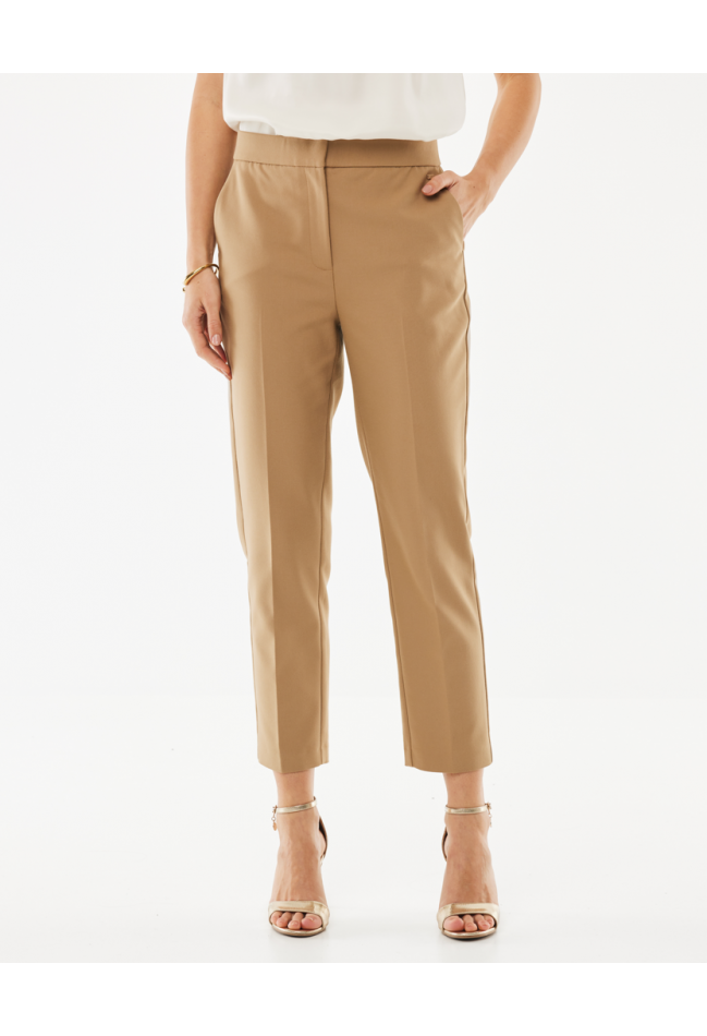 Γυναικείο παντελόνι αστραγάλου μπεζ