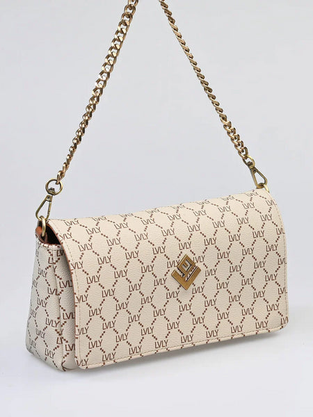 Zoe Midi Mosaic Bag | Beige