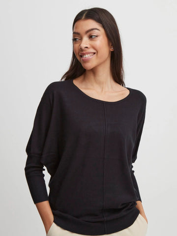 Γυναικείo πλεκτό πουλόβερ Μαύρο