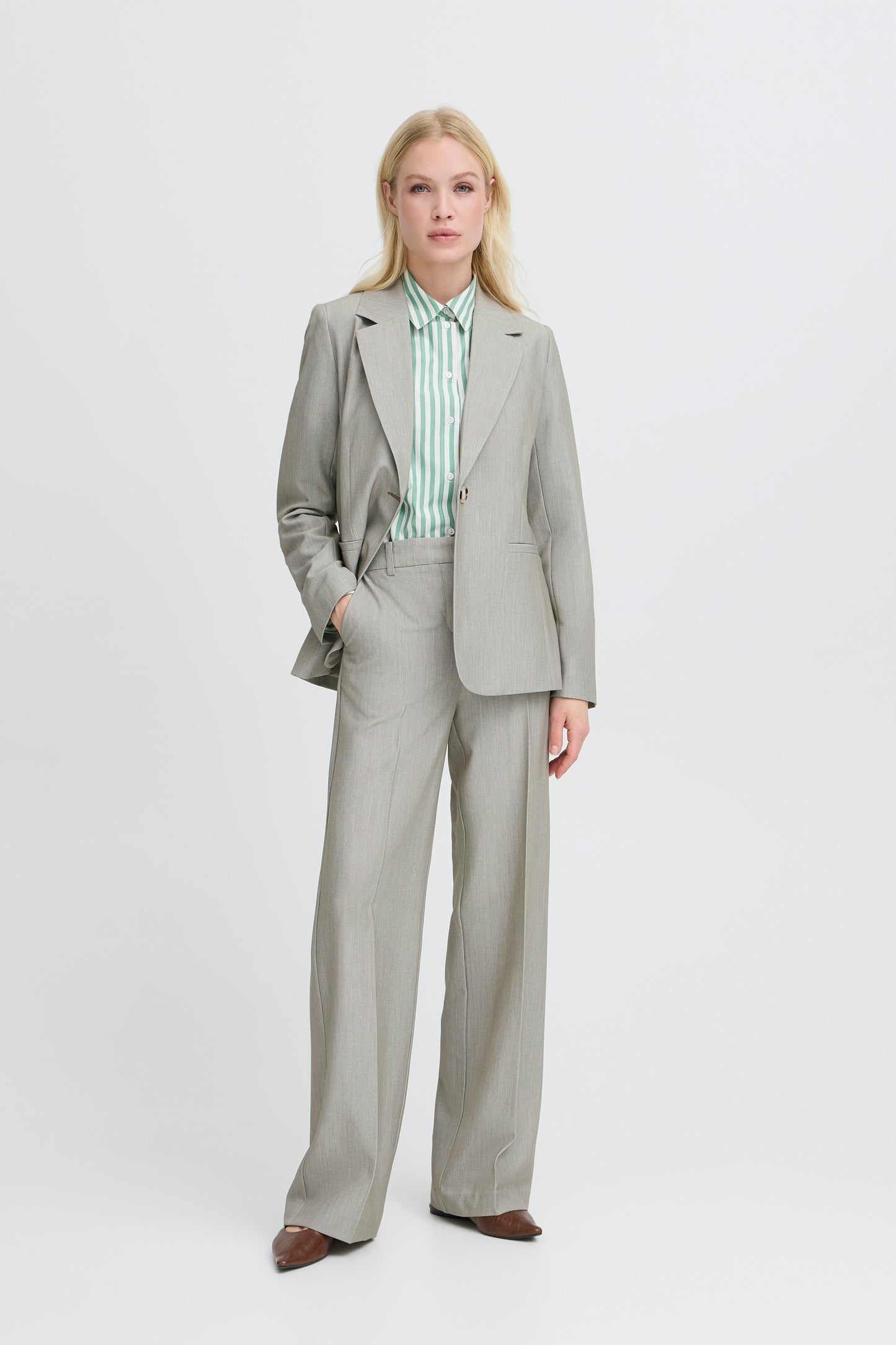 Γυναικείο Σακάκι με ένα κουμπί -Πράσινο